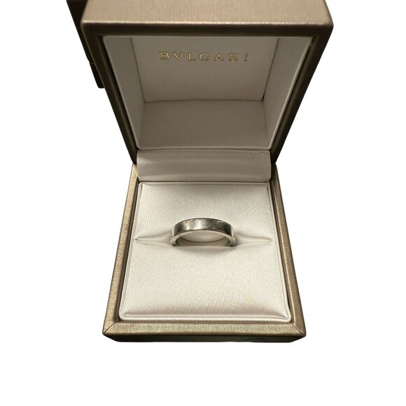 Bvlgari Platinum Wedding Band Ring Size 58 Engraved With Authentication Box & Pa - Picture 1 of 9